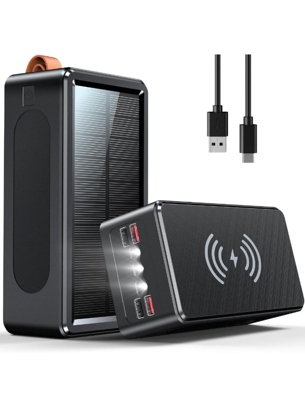 High Capacity 80000mAh Solar Power Bank - Fast Charging, 7-Port USB-C, LED